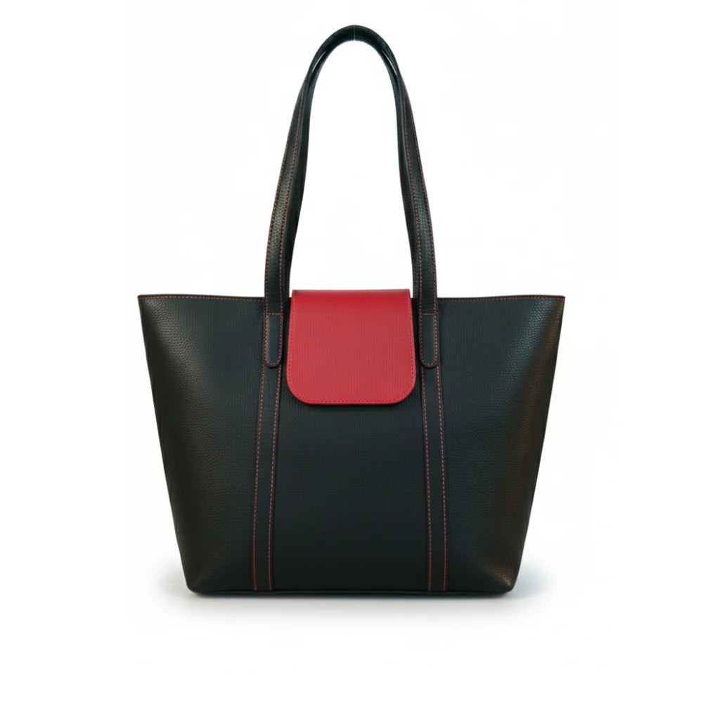 Black Leather Handbag for Women | Full-Grain Cowhide Tote Bag|Valentine’s Gift