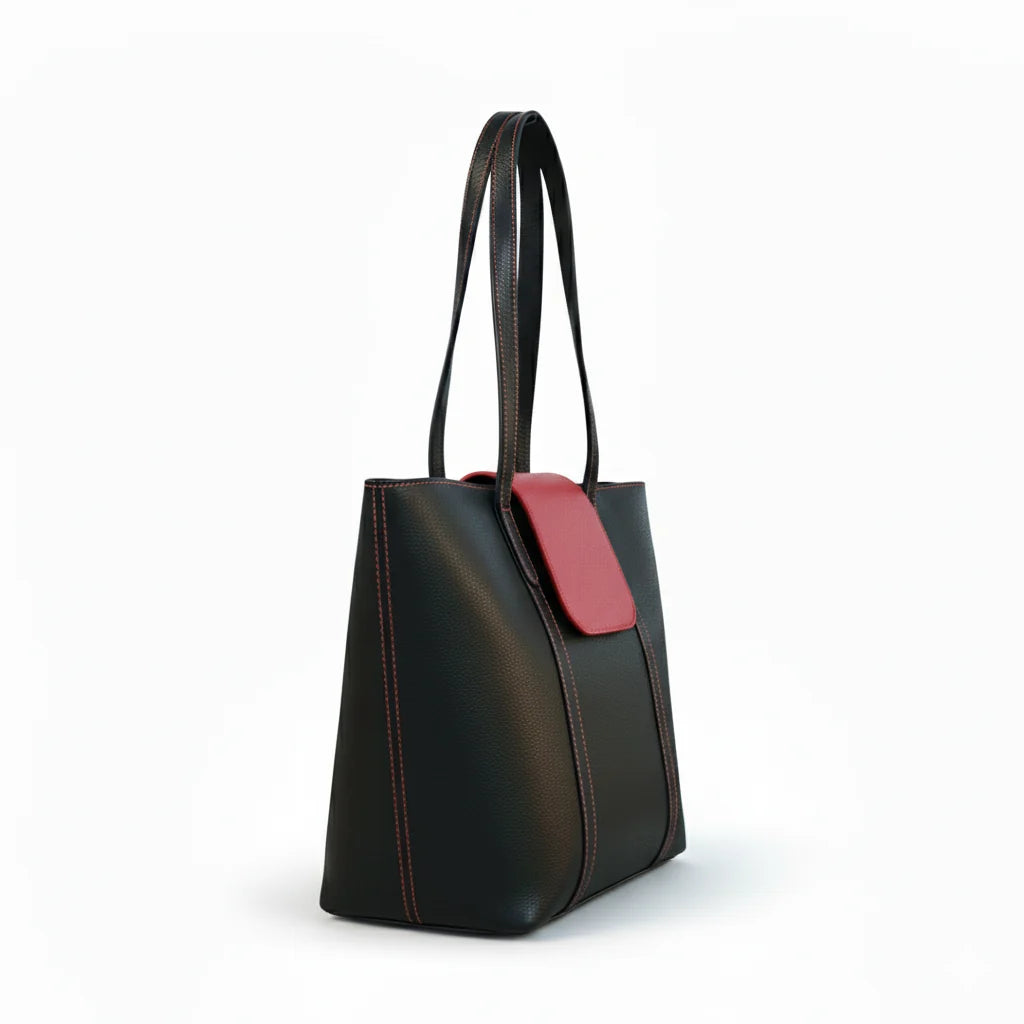Black Leather Handbag for Women | Full-Grain Cowhide Tote Bag|Valentine’s Gift