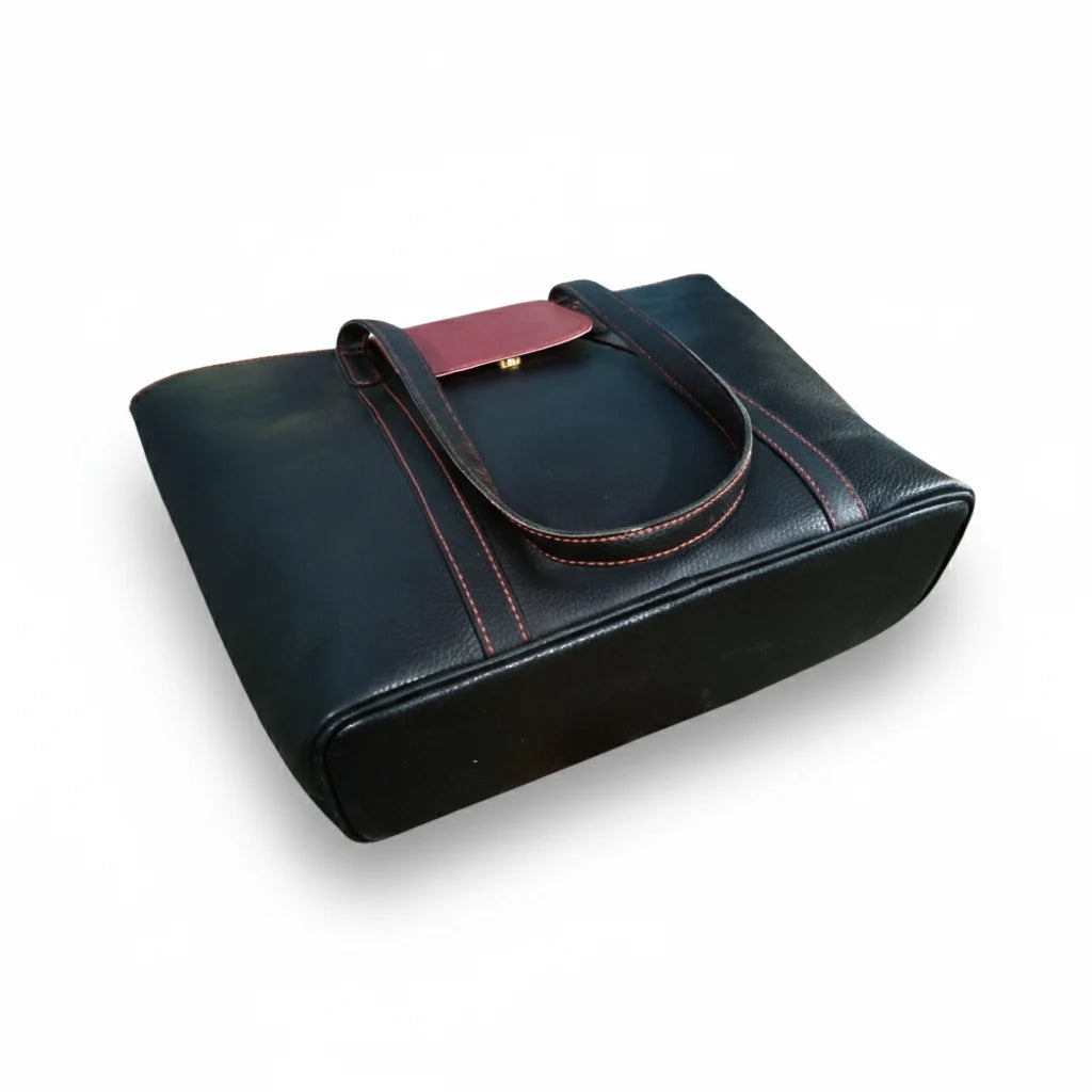 Black Leather Handbag for Women | Full-Grain Cowhide Tote Bag|Valentine’s Gift