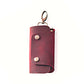 Ruby Leather Key Pouch | Slim Pull-Up Key Case with 6 Hooks